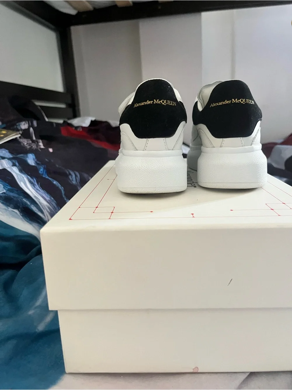 Alexander McQueen Cream and Black Branded Shoe Box